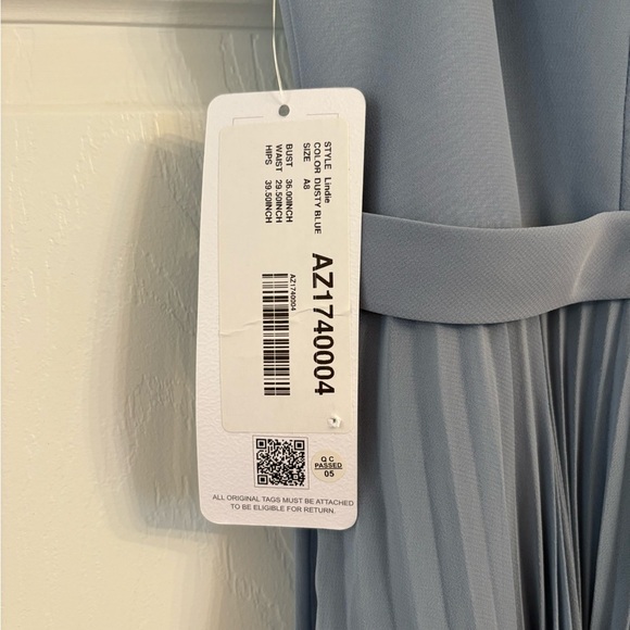 Azazie Lindie bridesmaid dress NWT size A8 dusty blue - Picture 9 of 10